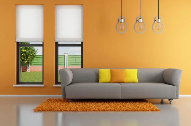 moderne wandfarben orange warme wandfarben ideen