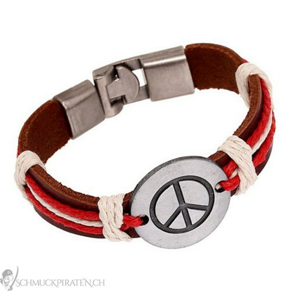 modeschmuck online schmuckpiraten armband leder peace