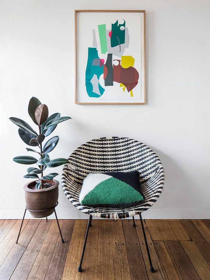 pflegeleichte Zimmerpflanzen Bilder Gummibaum Wohnzimmer Sessel