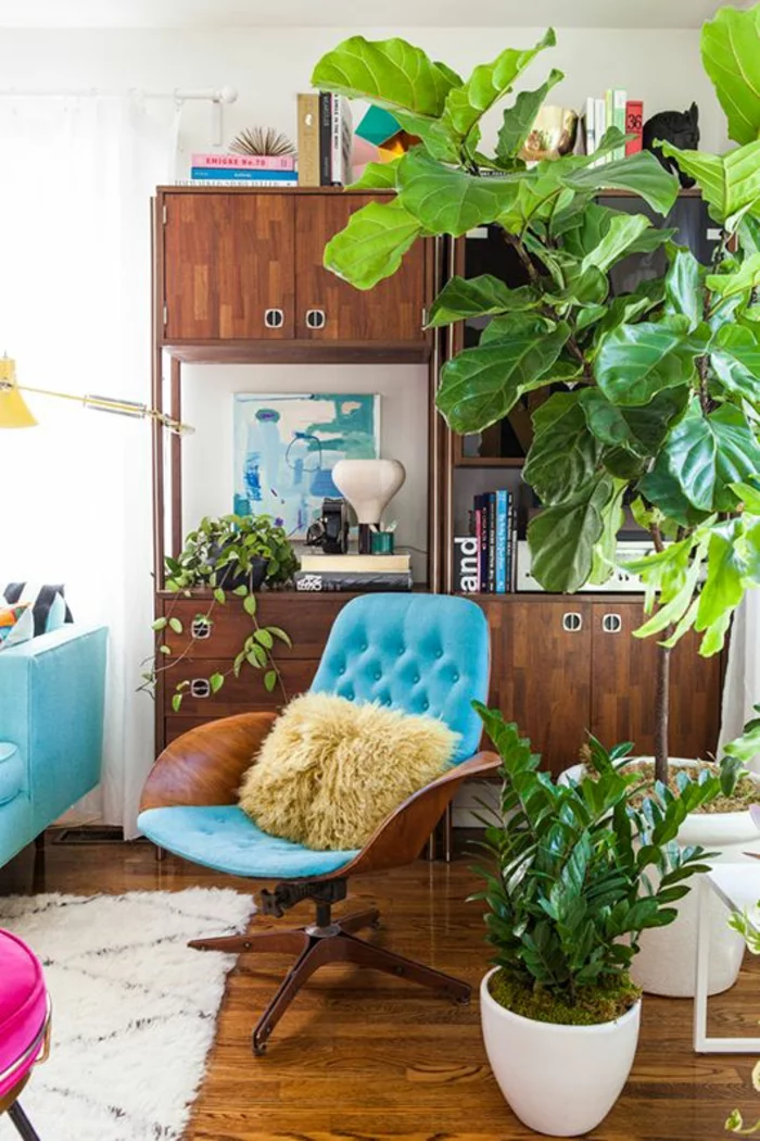 pflegeleichte Zimmerpflanzen Bilder Retro Wohnzimmer Möbel