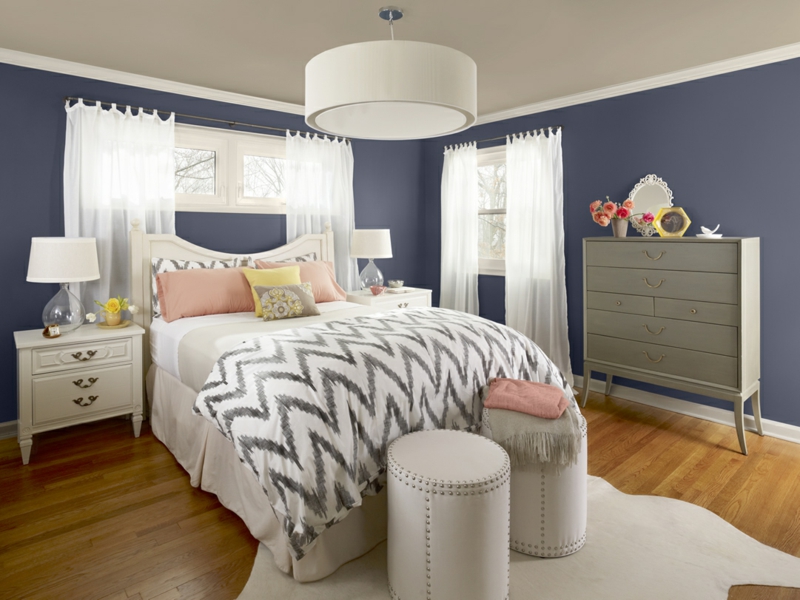 schöne wandfarben ideen schlafzimmer wandfarbe blau