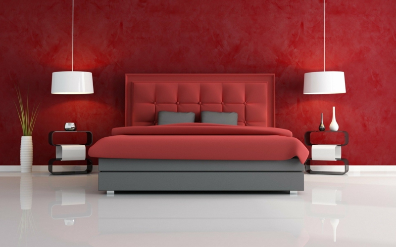 schöne wandfarben ideen schlafzimmer wandfarbe rot