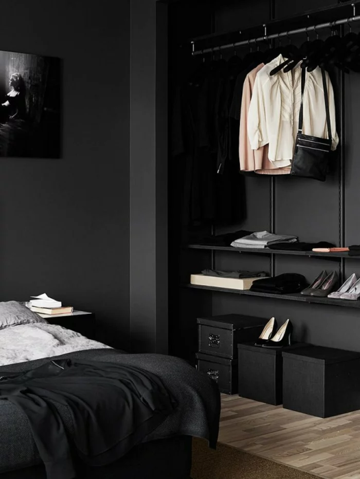 wanfarben ideen dunkle wandfarbe wohnideen schlafzimmer