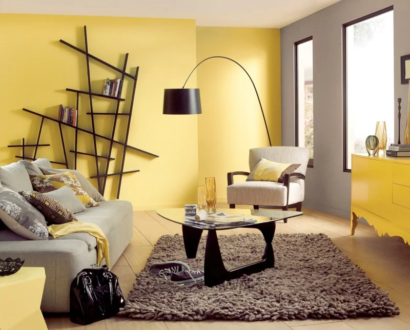 warme wandfarben ideen wohnzimmer wandfarbe gelb