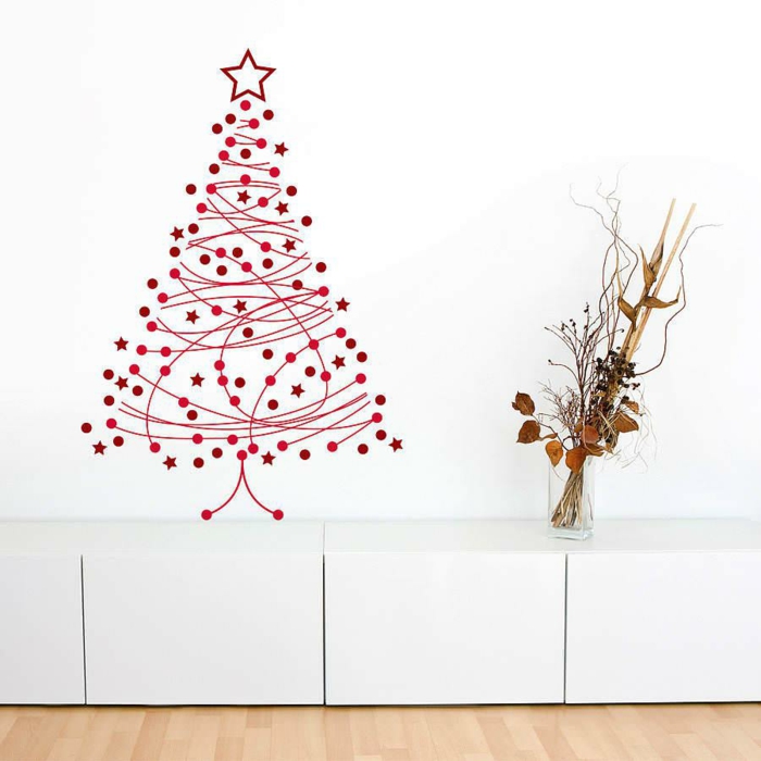 weihnachtsbaum künstlich künstlicher weihnachtsbaum test durch wand wandsticker filigran
