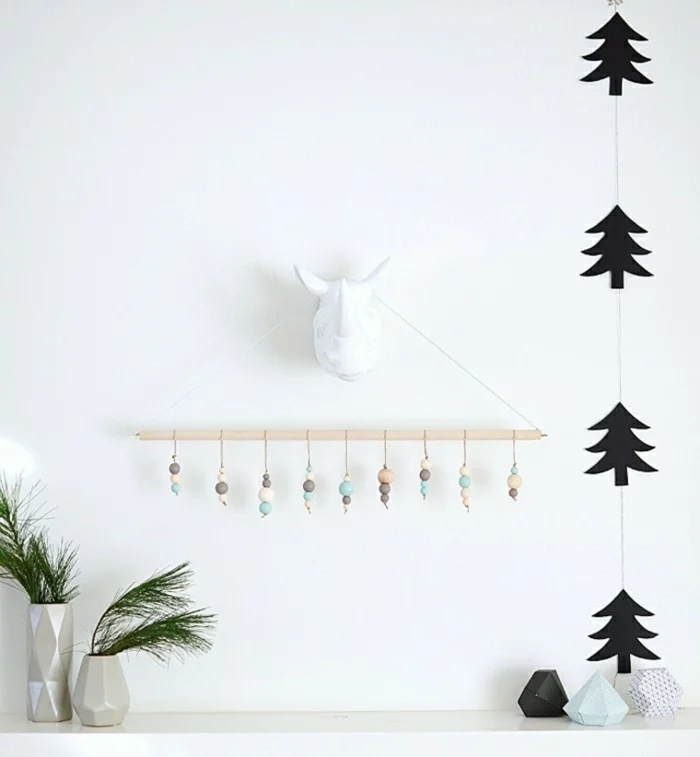 weihnachtsdekoration ideen minimalistische deko wanddekoration wandgestaltung