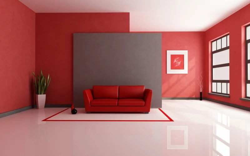 wohnzimmer wandfarbe rot warme wandfarben kombinieren 