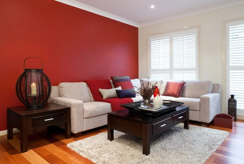 wohnzimmer wandfarbe warme wandfarben rot moderne wandfarben