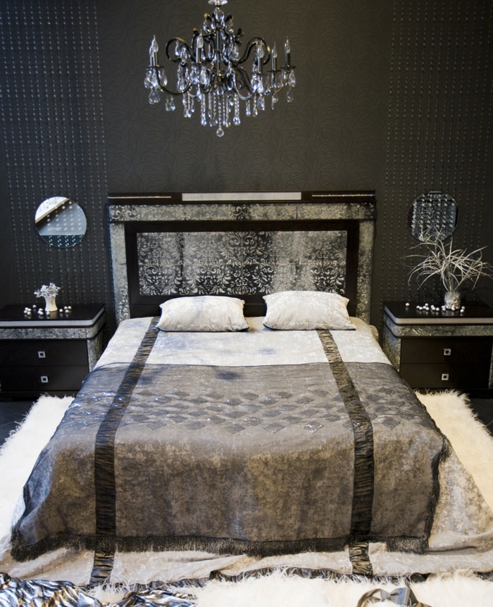 wände streichen ideen wohnideen schlafzimmer luxuriöse bettwäsche teppich