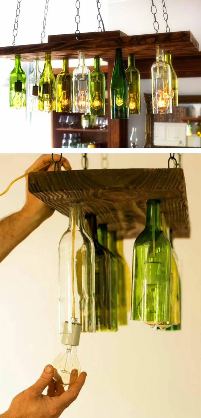 upcycling ideen kuechenutensilien aus alt macht neu Coole Bastelideen DIY bastelideen alte küchenkrams glasflaschen
