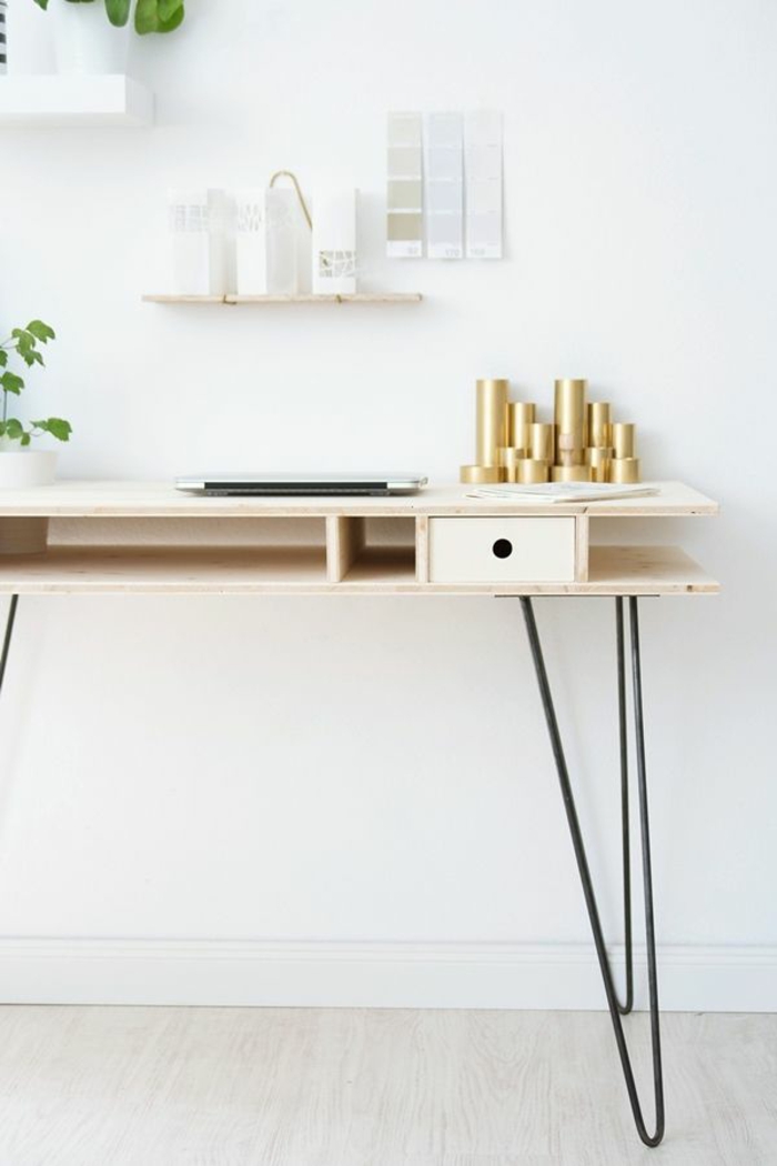 DIY Schreibtisch selber bauen skandinavischer Stil