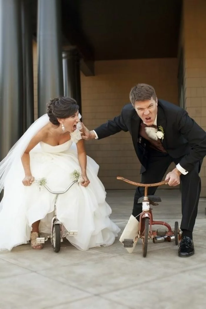 Lustige Hochzeitsbilder Bildergalerie Fahrrad Wettbewerb