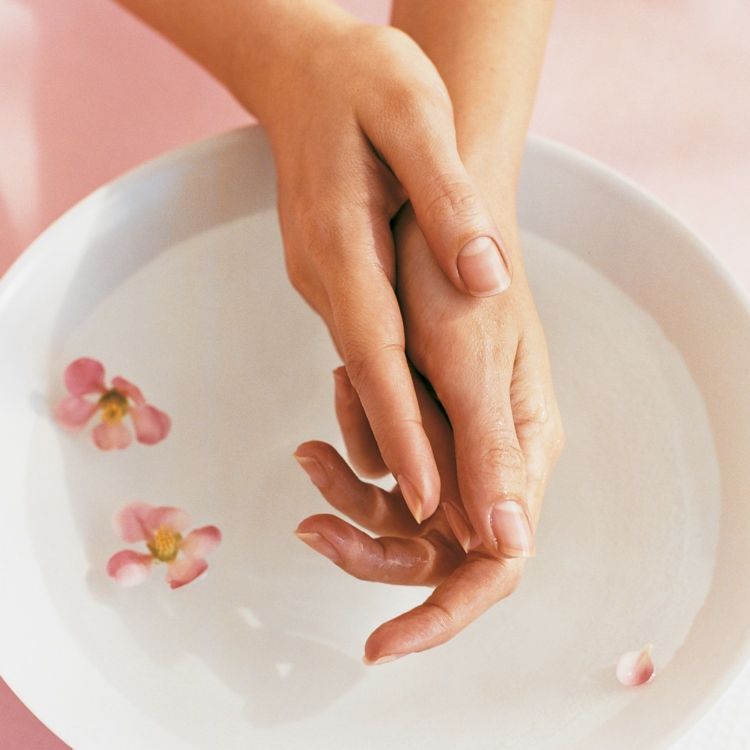 Nail Spa Maniküre-Schüssel Zum Einweichen – Doppellagig, Für Fingerkuppen, Rosa/weiß