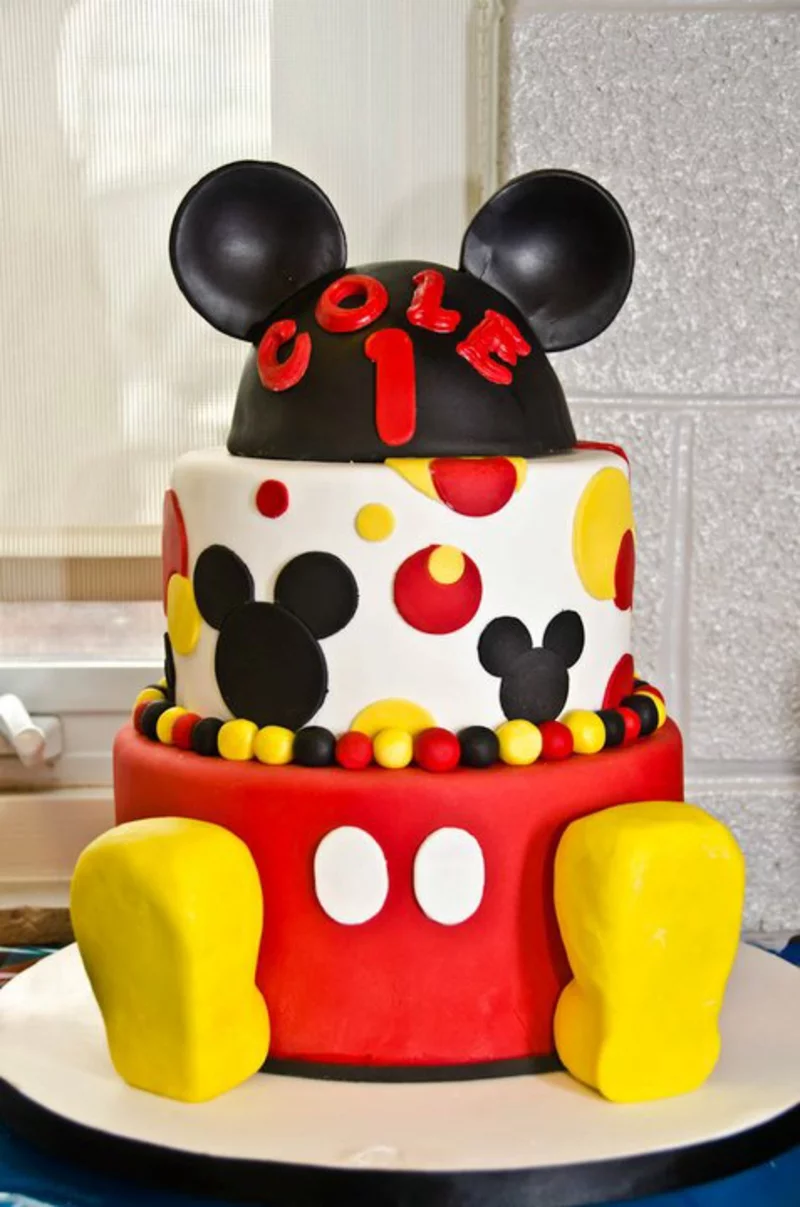 Mickey Mouse Fondant Kindertorte Geburtstagstorten Bilder Tortendeko