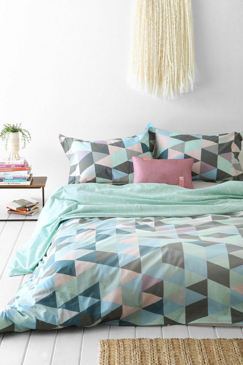 ausgefallene Bettwäsche geometrisches Muster Bettlaken