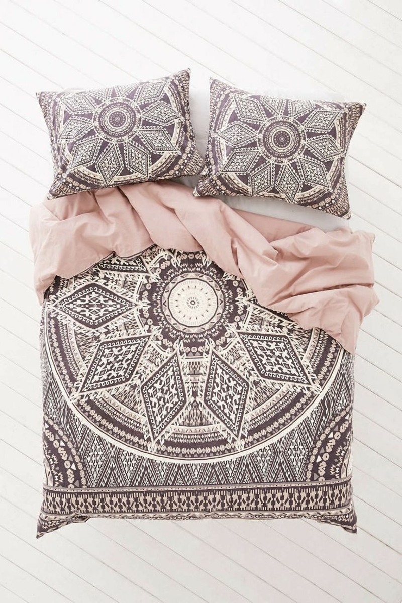 ausgefallene Bettwäsche rosa Bettlaken Mandala Muster