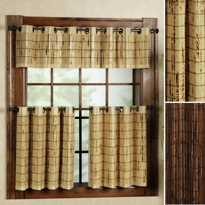 bambus deko bambusstangen fensterdekoration vorhänge rustikal