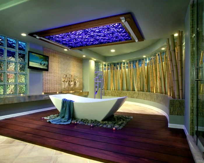 bambus deko bambusstangen ideen badezimmer dekoration exotisch