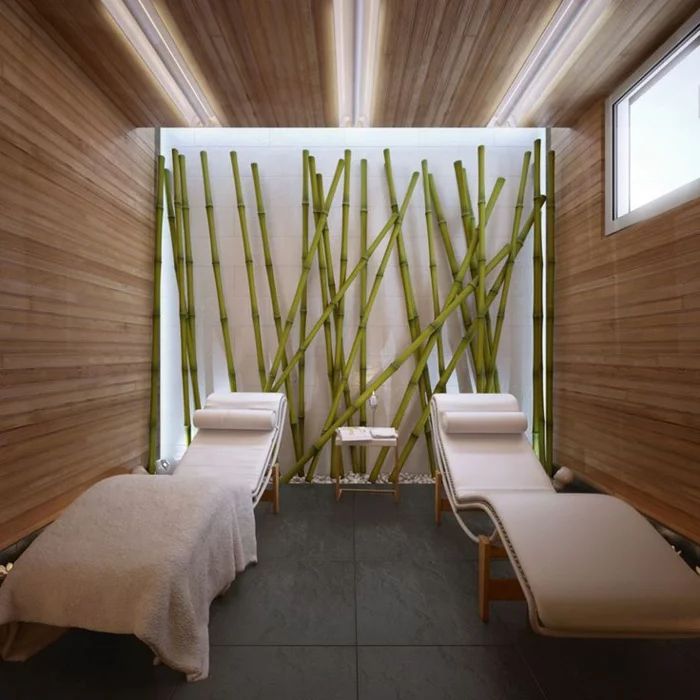 bambusstangen deko bambusstangen wandgestaltung wanddekoration massage