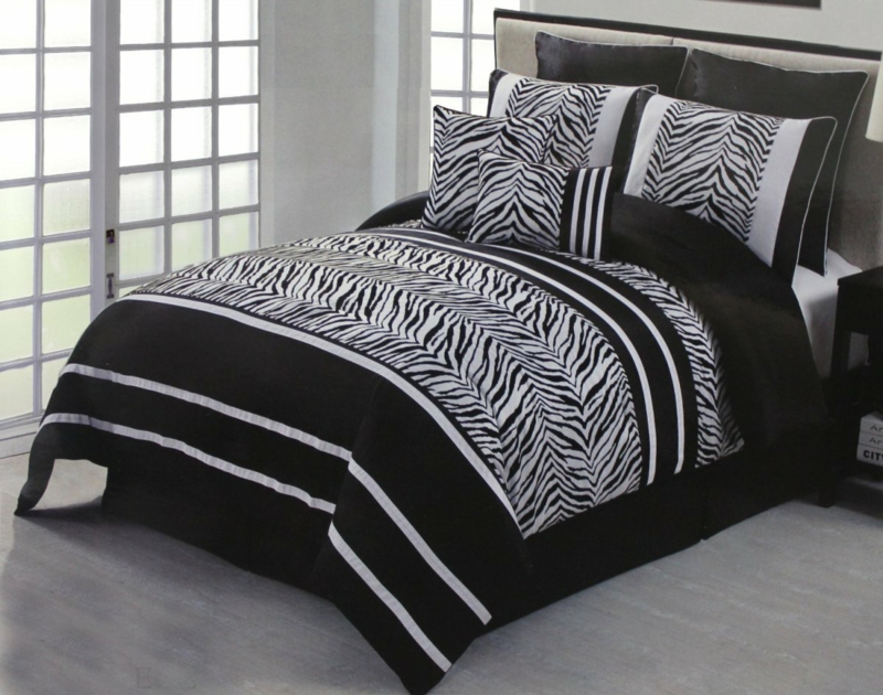 exclusive Bettwäsche schwarz weiß Zebra Muster Bettlaken