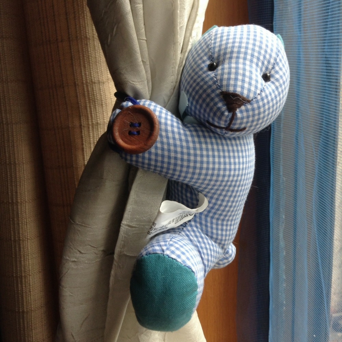 gardinenhalter gardinenklemme gardinen zubehör vorhang teddybaer blau