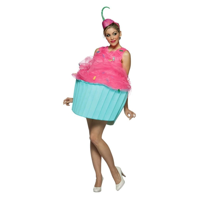 karnevalskostüme diy ideen cupcake rosa blau