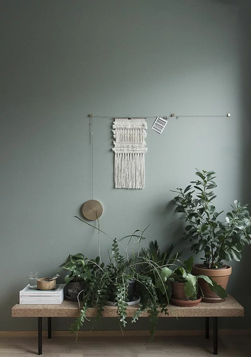 kreative Wanddeko Ideen Flur Zimmerpflanzen Flurmöbel