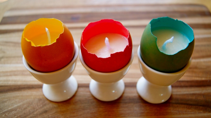 kreative bastelideen kerzen eierschalen diy
