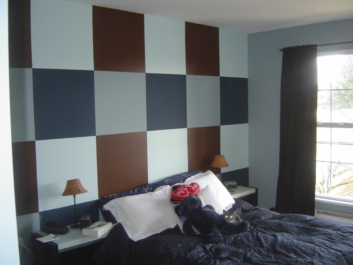  waende gestalten wandgestaltung farbgestaltung rechtecke schlafzimmer