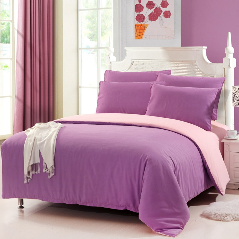 lila Bettwäsche rosa zweifarbige Bettlaken