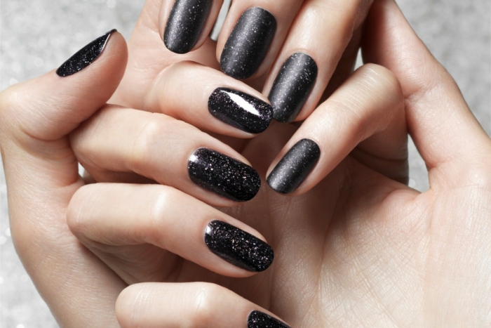 nagellack ideen schwarzes nageldesign elegant