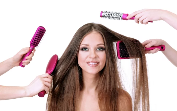 richtige haarpflege winter lange haare pflegen haarbürten 
