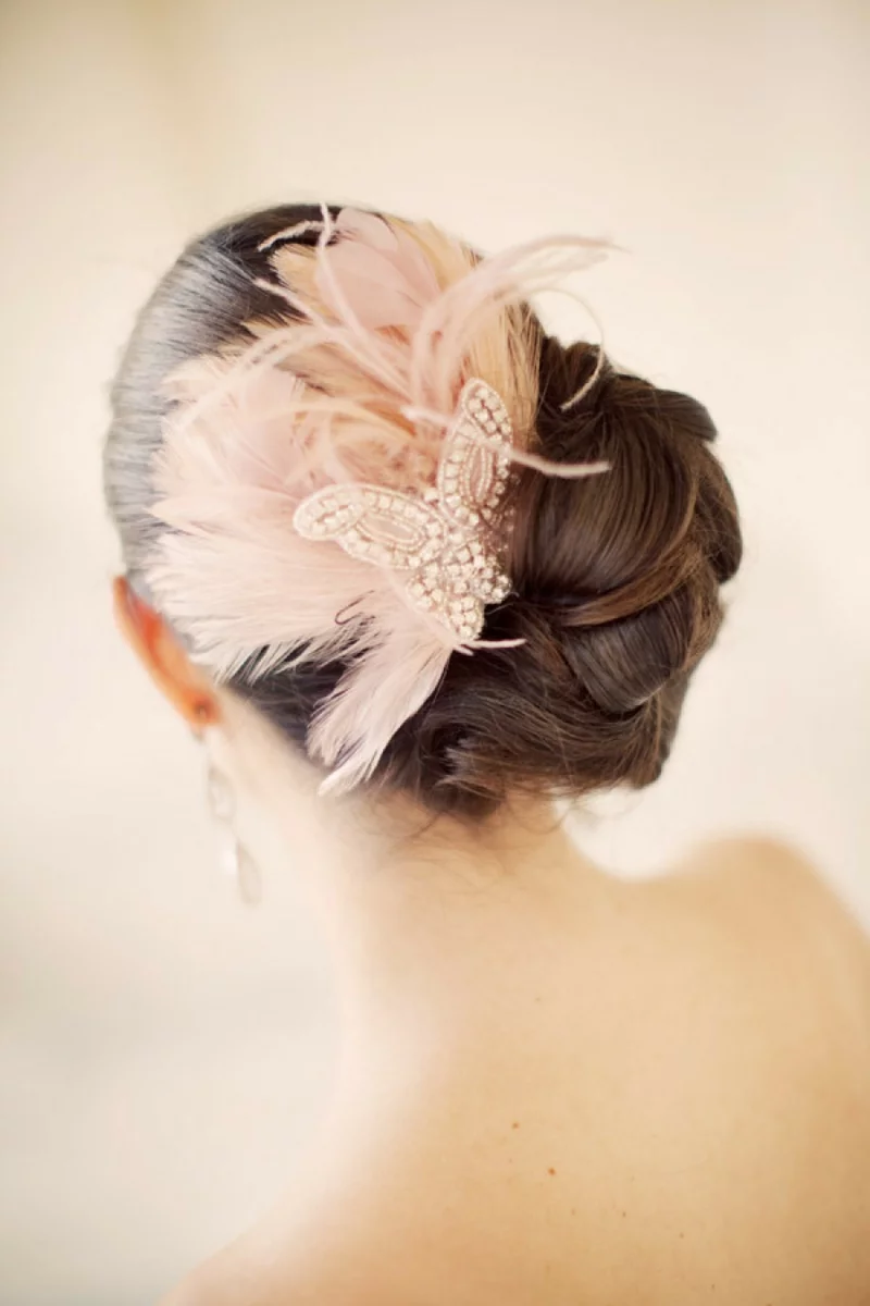 romantischer Haarschmuck Braut Brautfrisuren lange Haare