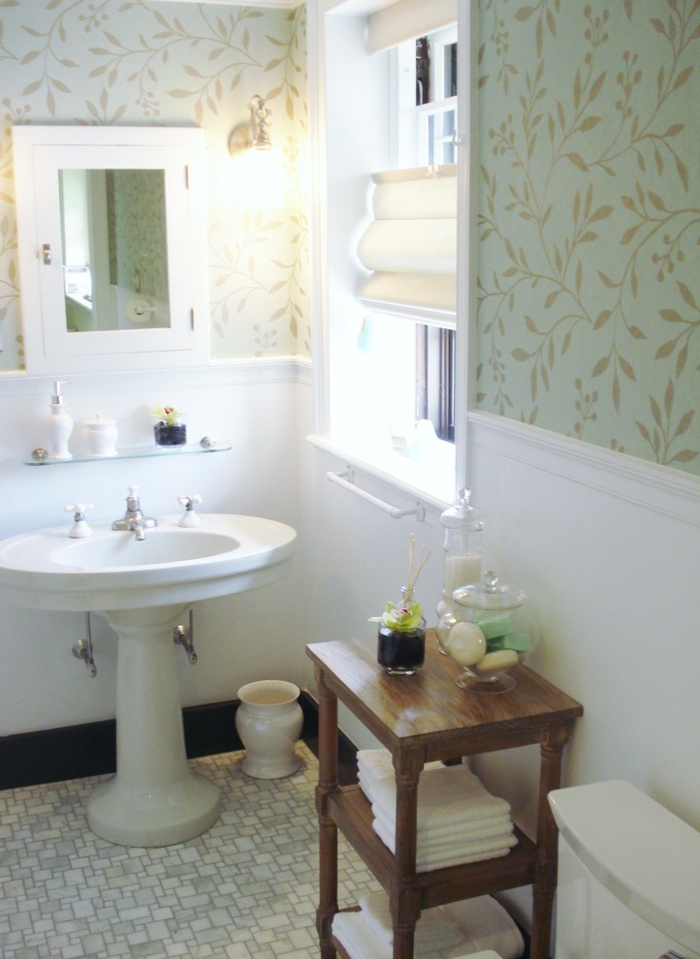 tapete muster badezimmer wandtapete grün florales muster