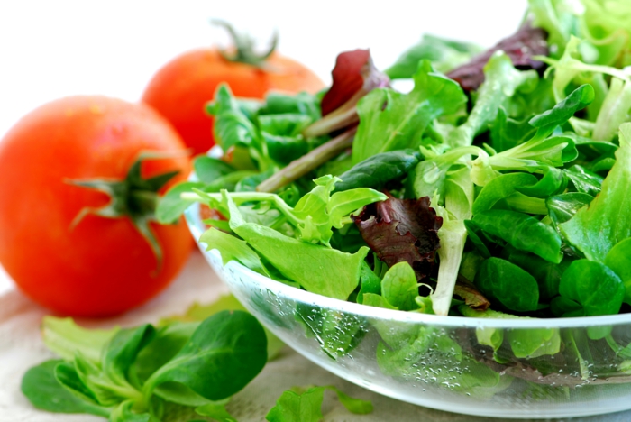 trennkosternährung ernährung gesund essen lebensmittel frisch tomaten rukola blattsalat