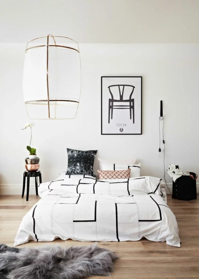 wandfarbe weiß wohnideen schlafzimmer minimalistisch