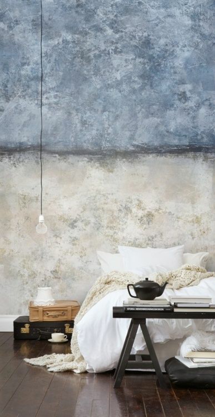 wandfarbe 2016 trendfarben schlafzimmer grau betonoptik puristisch