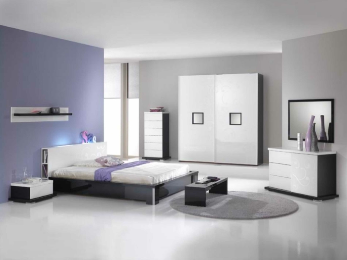 wandfarben 2016 trendfarben schlafzimmer lila grau weiß farbkombination wandgestalung wanddeko