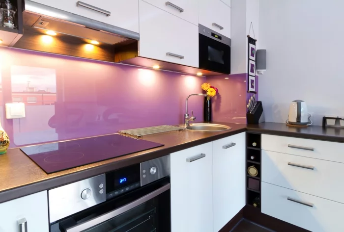 wandpaneele küche acryl farbig beleuchtung wohnideen küche