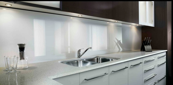 wandpaneele küche acryl weiß glänzend wohnideen küche