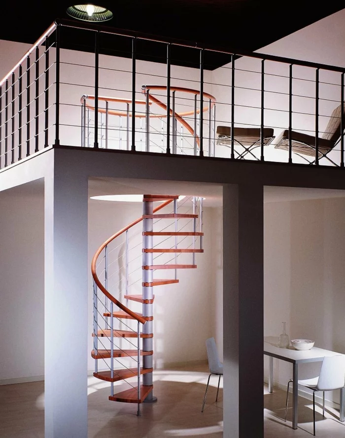 wendeltreppe innen design kleine innentreppen minimalistische wohnideen
