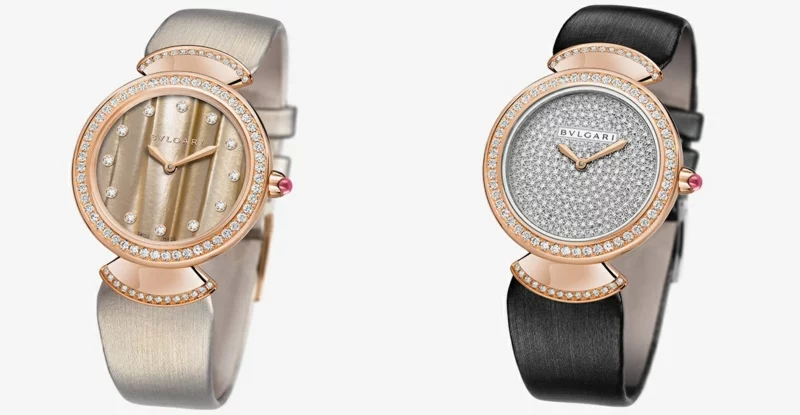 Bulgari Damenuhren elegantes Design Damen Armbanduhr mit Diamanten bestückt