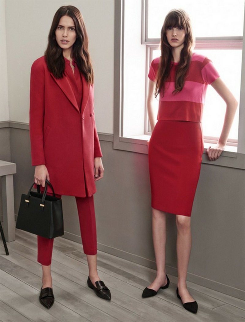 Business Look Frauen Damen Businessmode rote Kleider