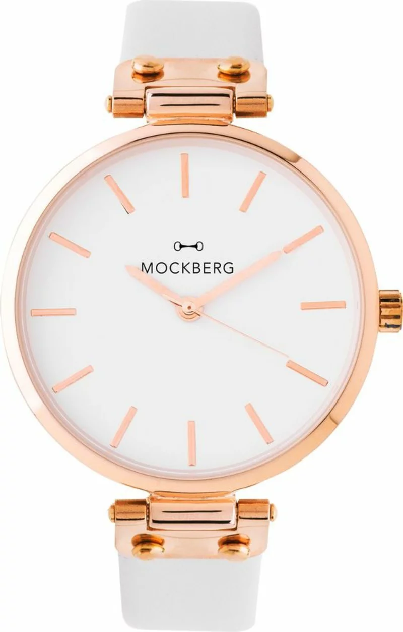 Damenuhren Mockberg Design Leder Armbanduhr Damen weiß