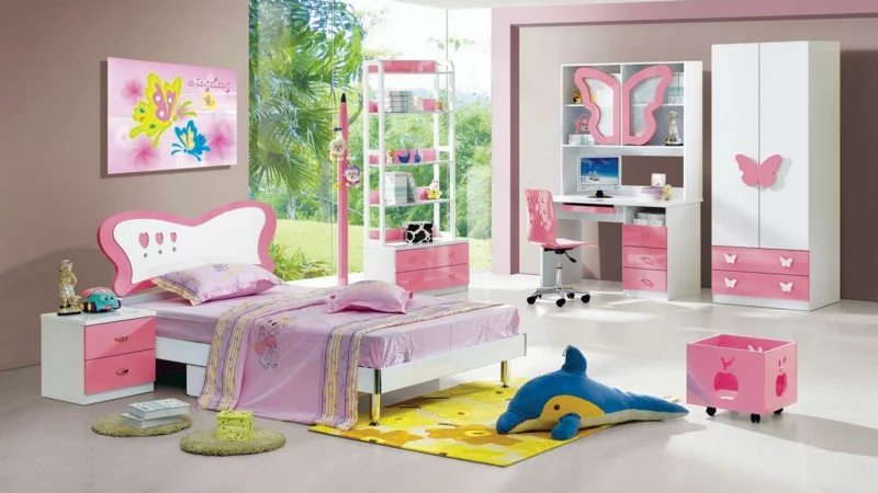 Einrichtungsideen Kinderzimmer Mädchen Kinderzimmergestaltung Mädchenzimmer Schmetterlinge