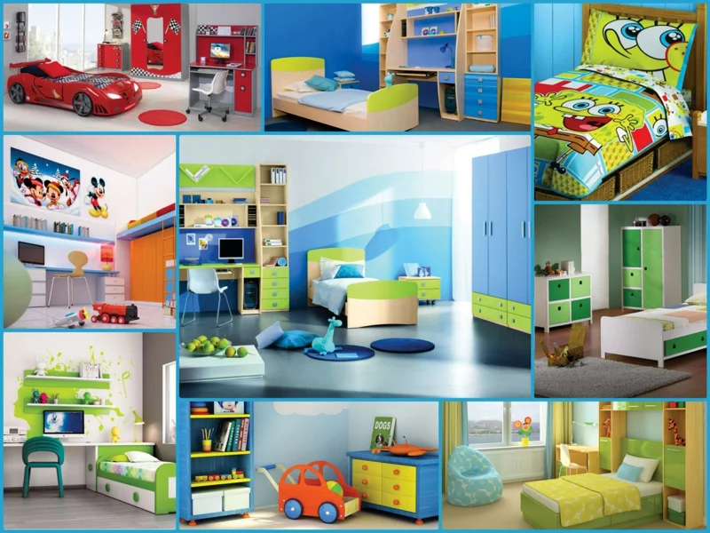 Kinderzimmer für Jungs passende Farbgestaltung bequeme Kindermöbel Deko 