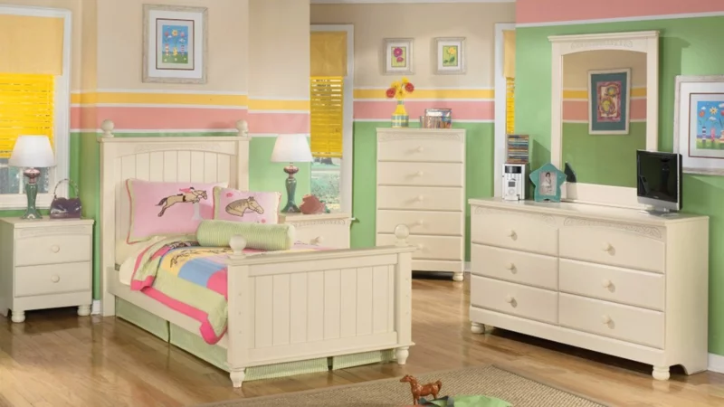 Kinderzimmer gestalten Mädchen Kinderzimmer gestalten Mädchenzimmer grüne Wandfarbe