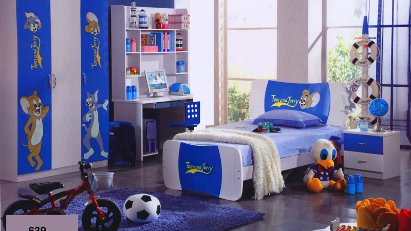 Kinderzimmer für Jungs blaue Kinderbettwäsche Tom und Jerry