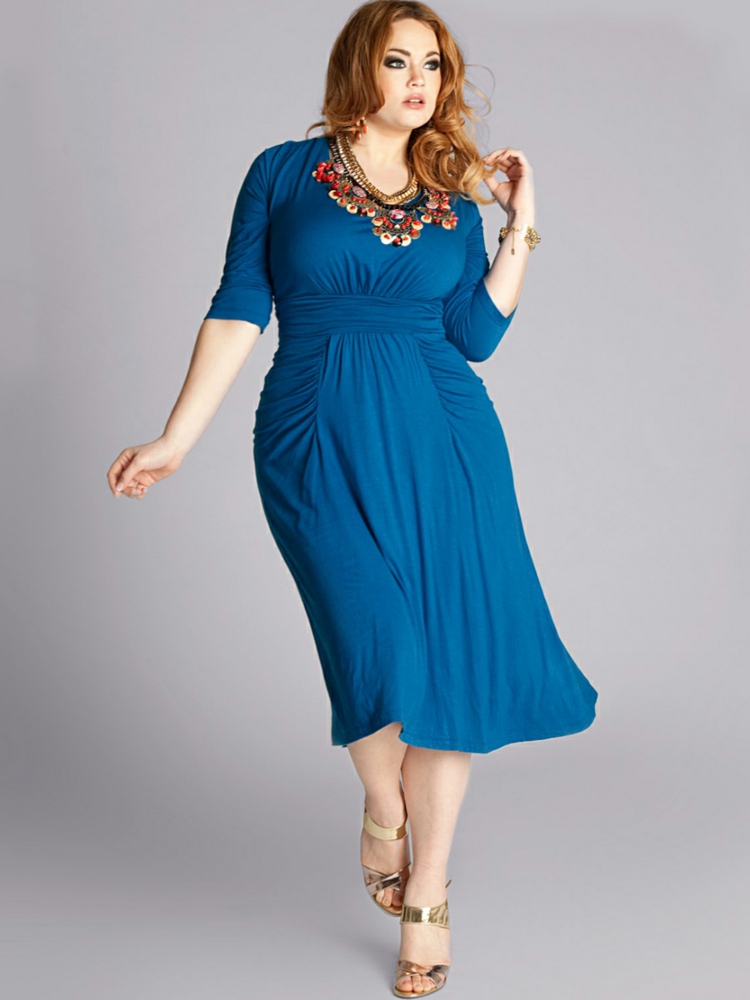 Kleider in großen Größen Damenkleid blau