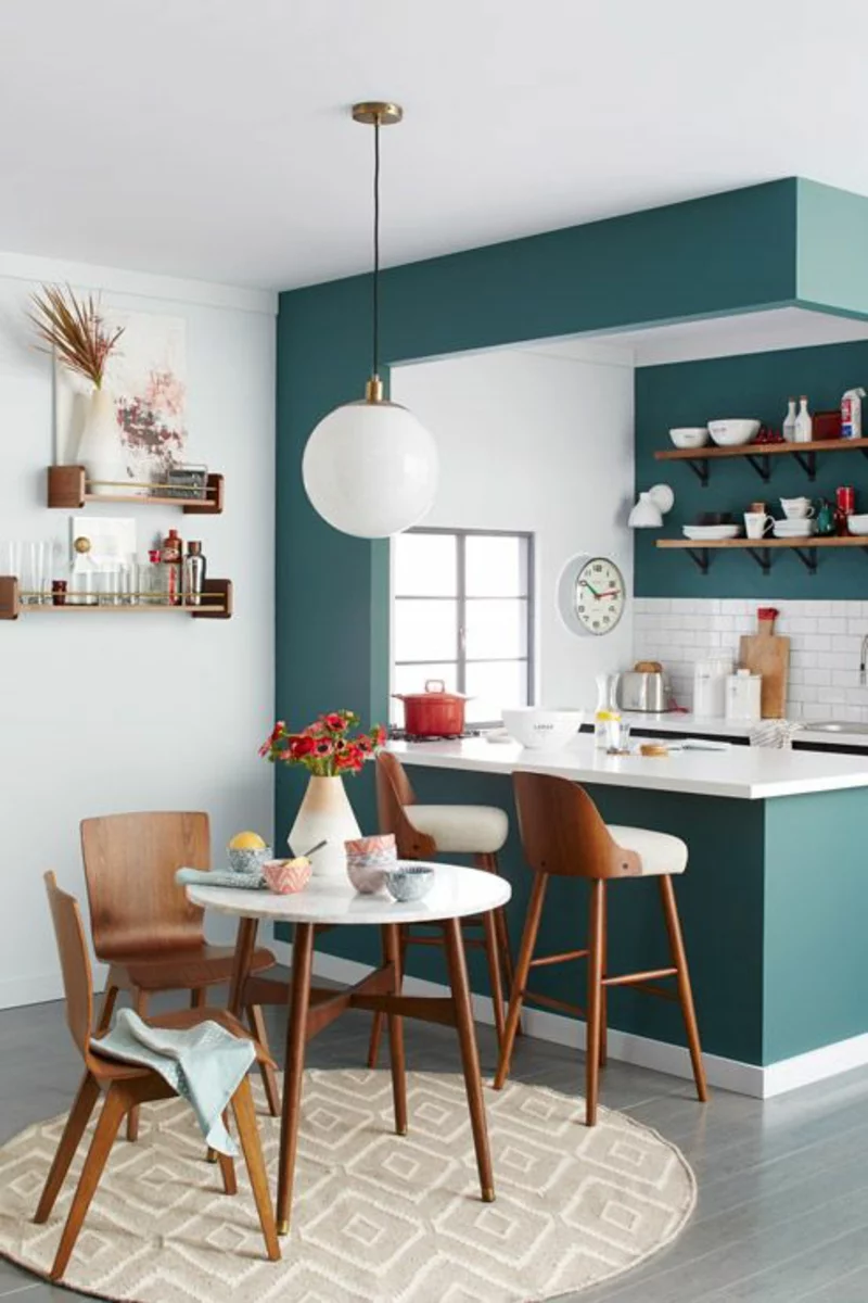 Wandfarben Ideen Wände streichen Farbideen Kücheninsel